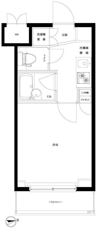 ルーブル北新宿(1K/5階)の間取り写真