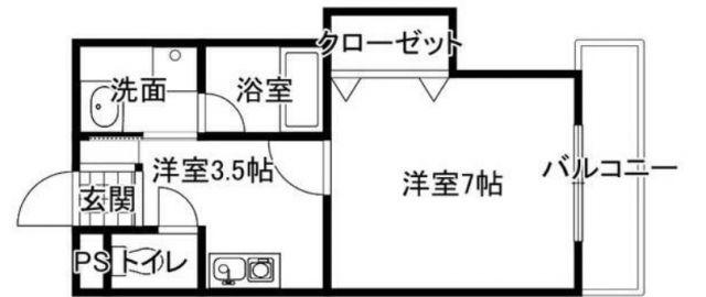 ボヌールシャンスI(1K/3階)の間取り写真