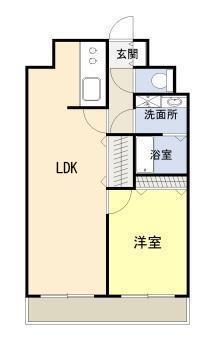ドルフィン(1LDK/2階)の間取り写真