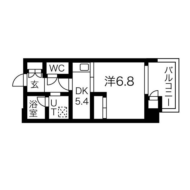 リーブル25(1DK/4階)の間取り写真