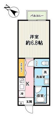 イースターリリーカワグチ(1K/1階)の間取り写真