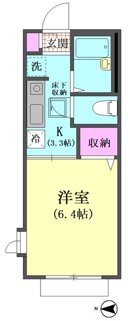 ベルポット大森(1K/1階)の間取り写真
