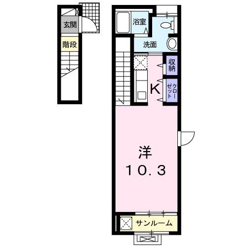 クラール 澤(1K/2階)の間取り写真