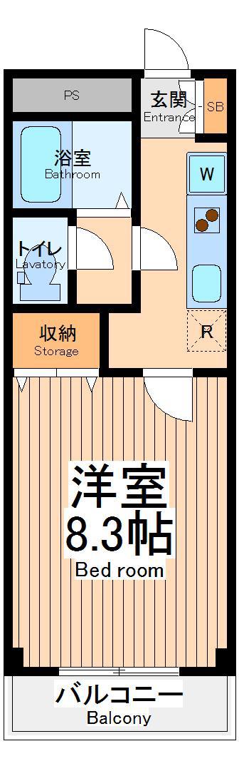 ジャスティス(1K/1階)の間取り写真