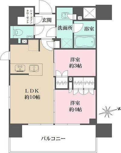 グレーシアフィット藤沢鵠沼(2LDK/11階)の間取り写真
