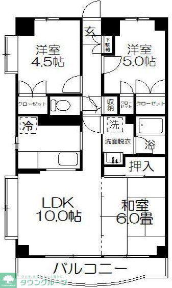 シャルマン2(3LDK/3階)の間取り写真