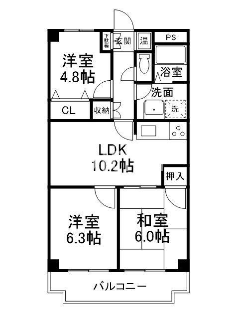 LA・GRAZIE大久保(3LDK/1階)の間取り写真