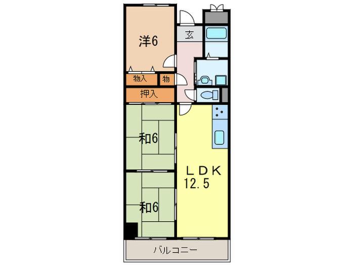 ライフアップハイツ(3LDK/5階)の間取り写真