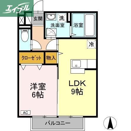 SPICA(1LDK/2階)の間取り写真