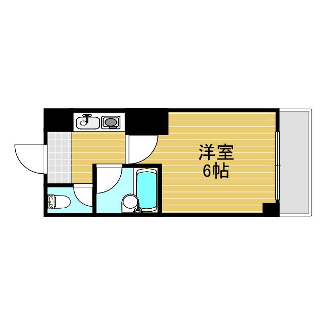 Pポイント(1K/2階)の間取り写真