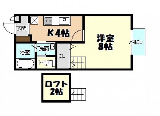 エスポワール伴東(1K/2階)の間取り写真