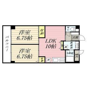 ガーデン山内3(2LDK/3階)の間取り写真