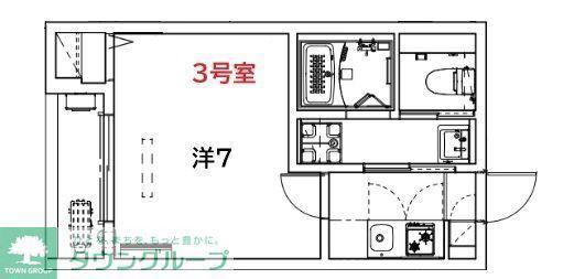 ILE DE LA MAIN ELEVEE HIGASHIURAWA(1K/2階)の間取り写真