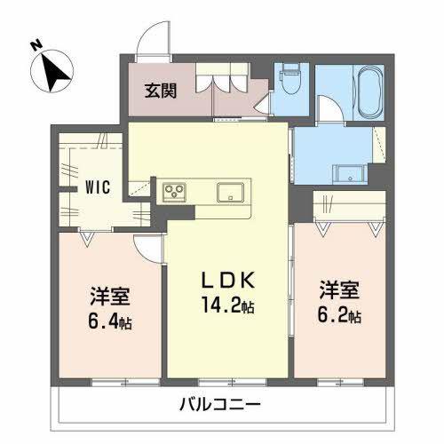 ヴェネ・シャルム(2LDK/2階)の間取り写真