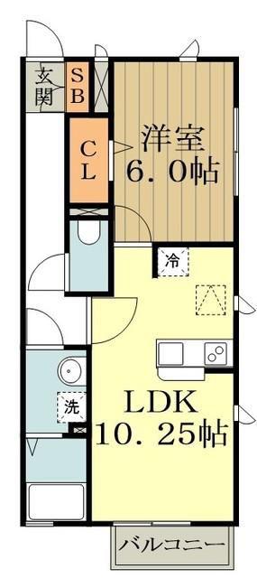 ソル・セレッソII(1LDK/1階)の間取り写真