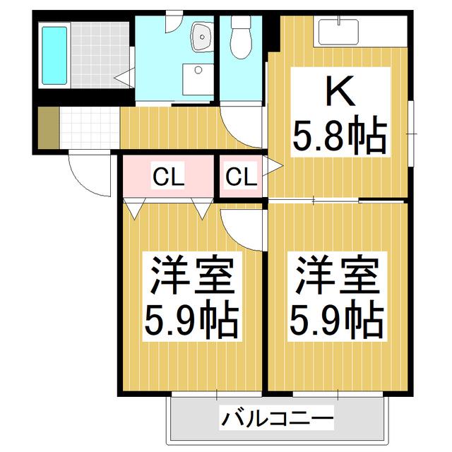 フォレスト エバー INN C(2K/1階)の間取り写真