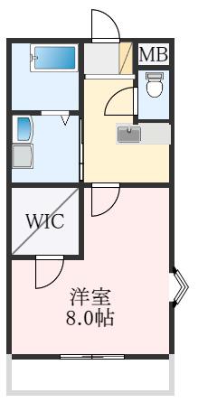 シドレアーブル(1K/1階)の間取り写真