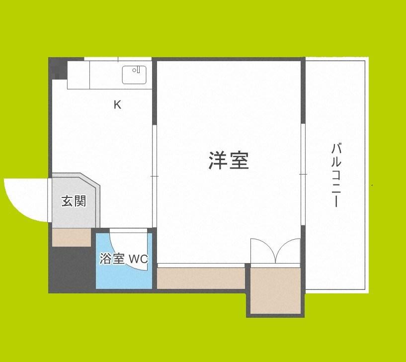 マンション幸(1K/4階)の間取り写真