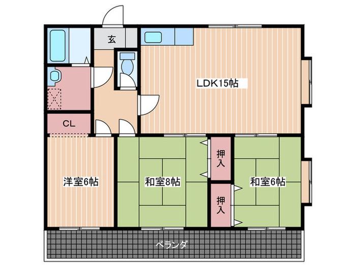 めぞんフィーロ(3LDK/1階)の間取り写真