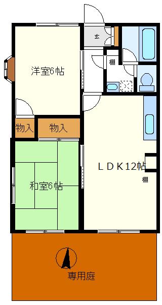 ルミエール(3DK/1階)の間取り写真