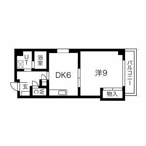 山名屋ビル(1DK/5階)の間取り写真