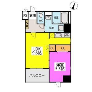 J-PLACE東町(1LDK/8階)の間取り写真