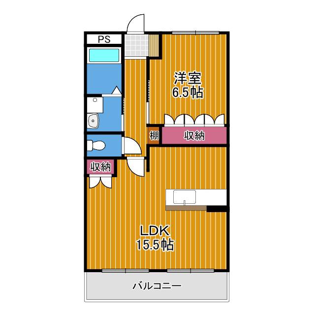 メゾンサクセスI(1LDK/2階)の間取り写真