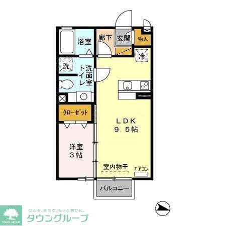 リビングタウン百合ヶ丘(1LDK/2階)の間取り写真