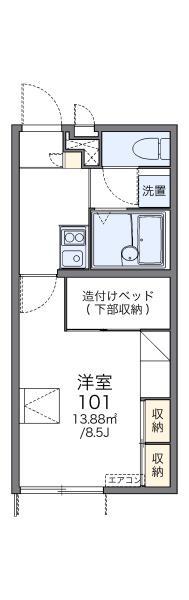 レオパレスコンフォート(1K/1階)の間取り写真