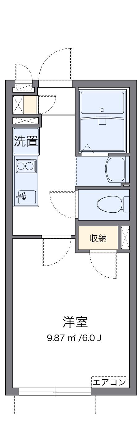 クレイノMUSASHI壱号館(1K/2階)の間取り写真