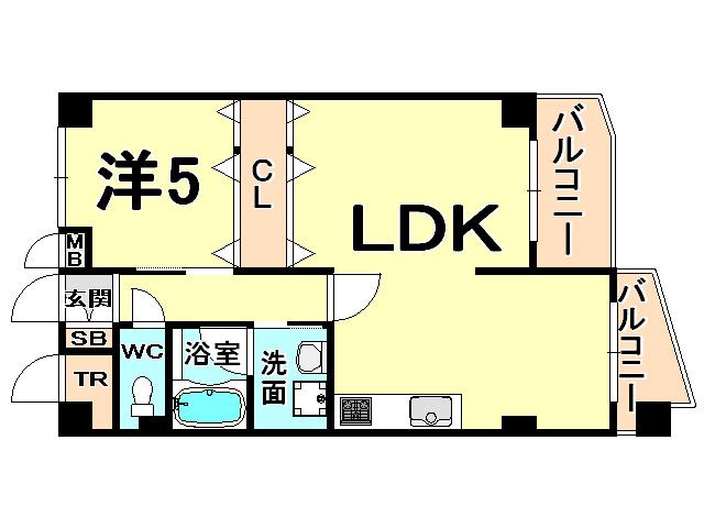 メゾン南塚口II(1LDK/2階)の間取り写真