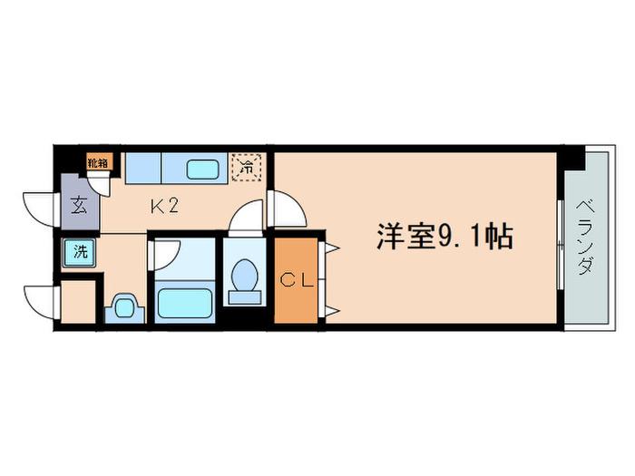 プリエール南草津(1K/1階)の間取り写真