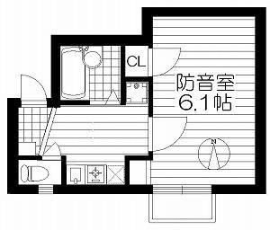 ビバップ横浜(1K/4階)の間取り写真
