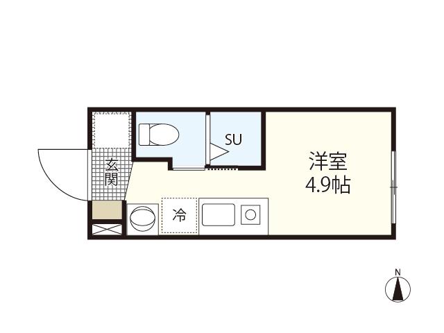 COLLINA地御前 2ND(ワンルーム/1階)の間取り写真