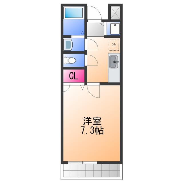 ワイズ クレスト 久米田(1K/2階)の間取り写真