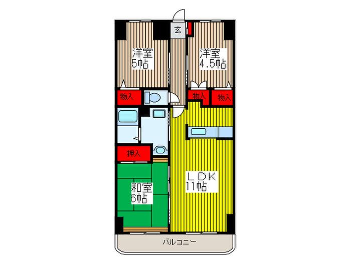 エトワールテラ(3LDK/3階)の間取り写真