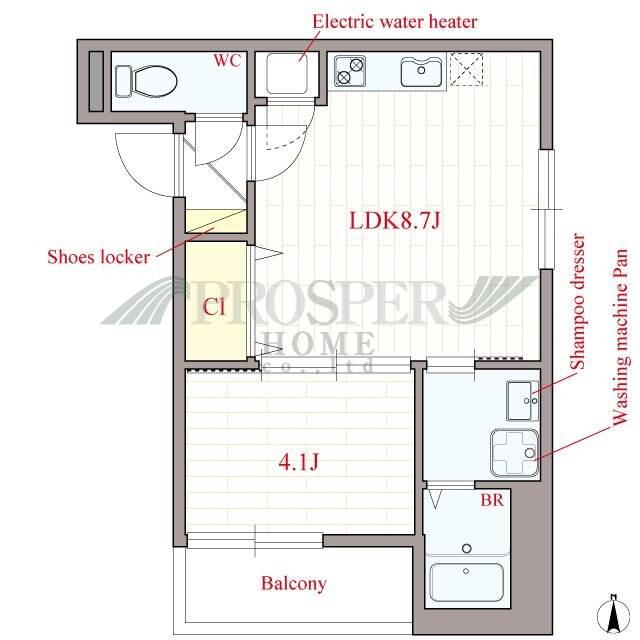 CASA ADVANCE III(1LDK/2階)の間取り写真