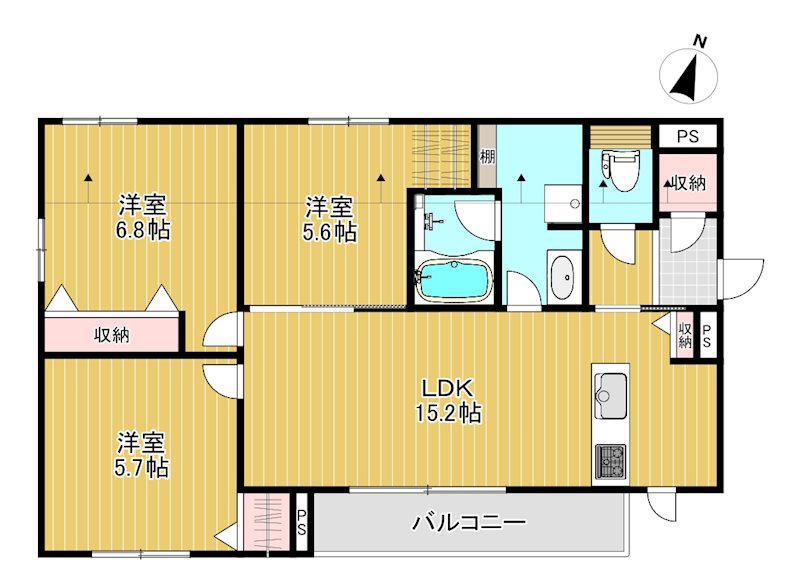 MAISON LE SEL DE LA TERRE(3LDK/3階)の間取り写真