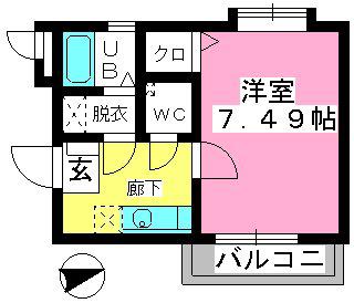 コンフォール井尻(1K/1階)の間取り写真