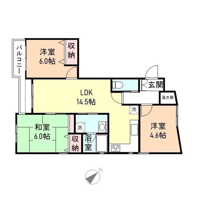 メゾン大和11(3LDK/1階)の間取り写真