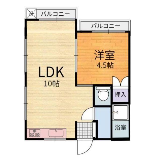 マンション豊和(1LDK/4階)の間取り写真