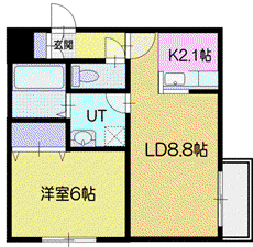 BELL WELL(1LDK/2階)の間取り写真