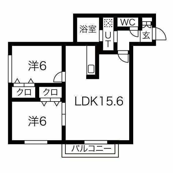 HORNET(2LDK/3階)の間取り写真