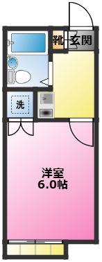 元住吉コーポ(1K/1階)の間取り写真