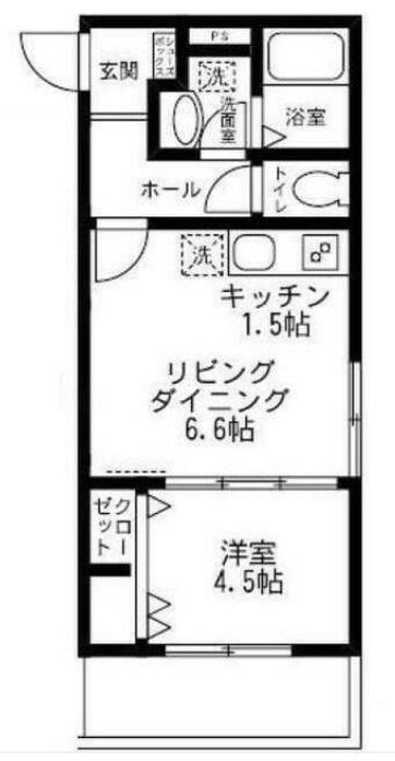 CASA REGINA(1LDK/3階)の間取り写真