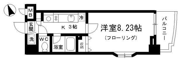 SKガーデン葛西V(1K/8階)の間取り写真