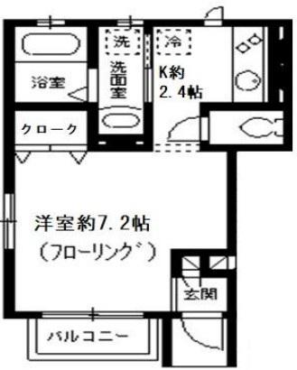 システィーナ菊川(1K/1階)の間取り写真