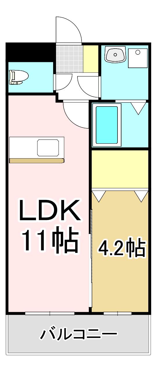 レジェンド桜八番館(1LDK/2階)の間取り写真