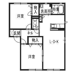 レスポワール(2LDK/1階)の間取り写真