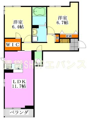 プリマリエ(2LDK/1階)の間取り写真